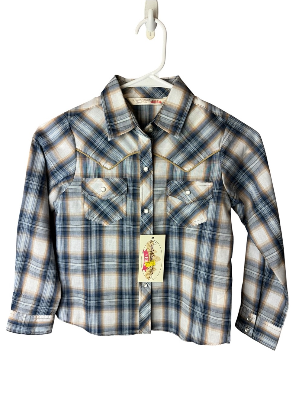 Cumberland Outfitters by Ely Plaid Snap Button Shirt - Kids Small